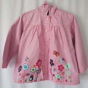 Pink Toddler Raincoat with‎ floral lining